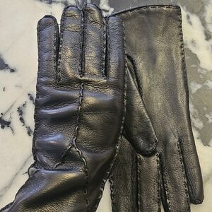 Saint Laurent Dark Leather Gloves